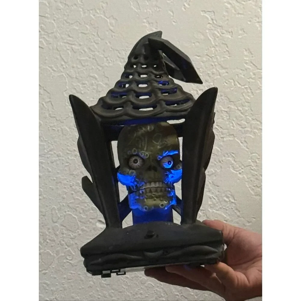 Gemmy Lantern Halloween Head Lights Halloween Animated Zombie Skeleton Vintage